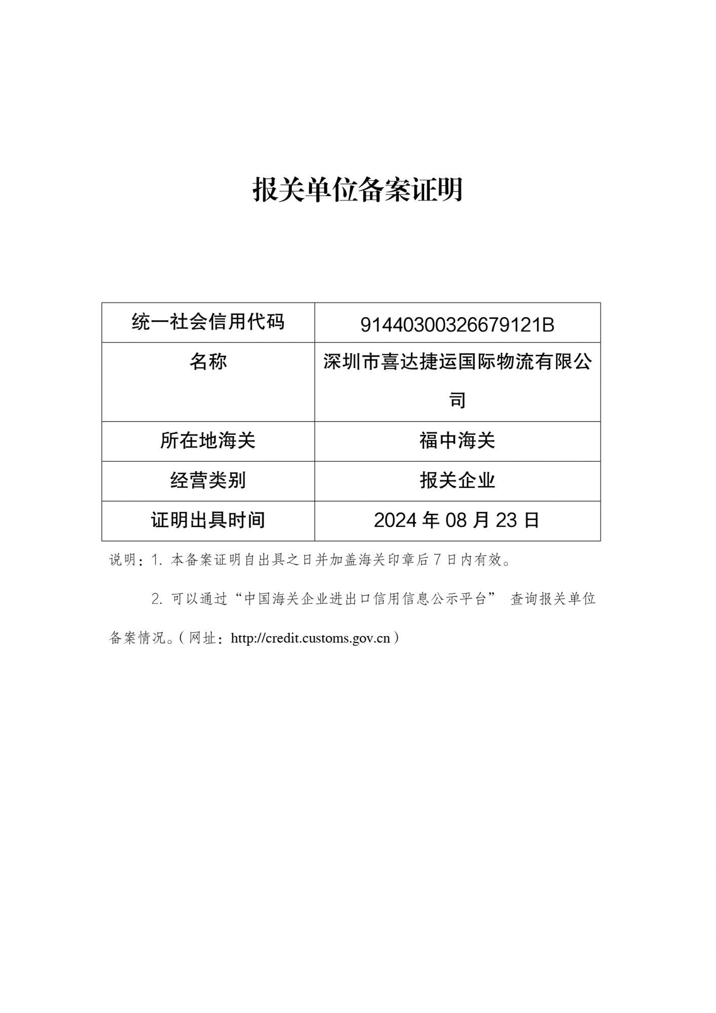 企业进出口报关资质